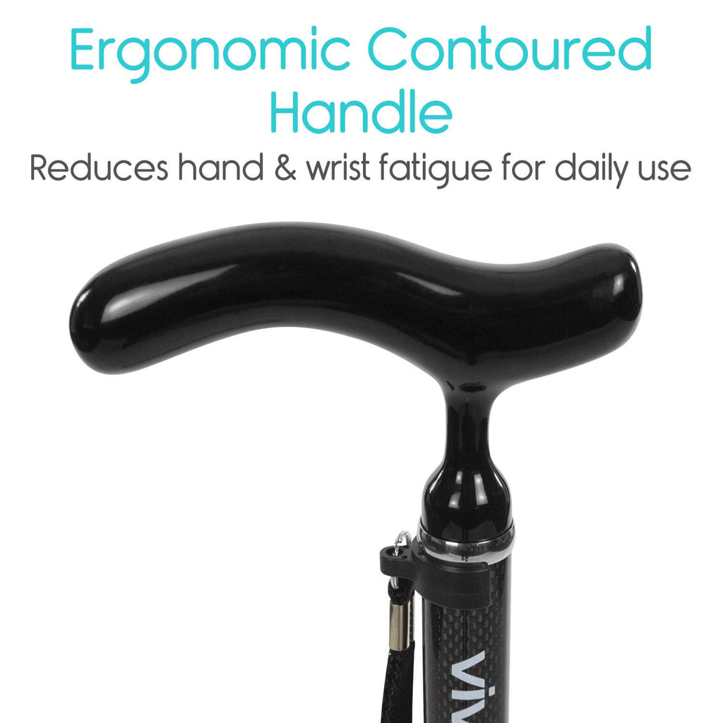 Vive Carbon Fiber Quad Cane - Lightweight Walking Stick W153