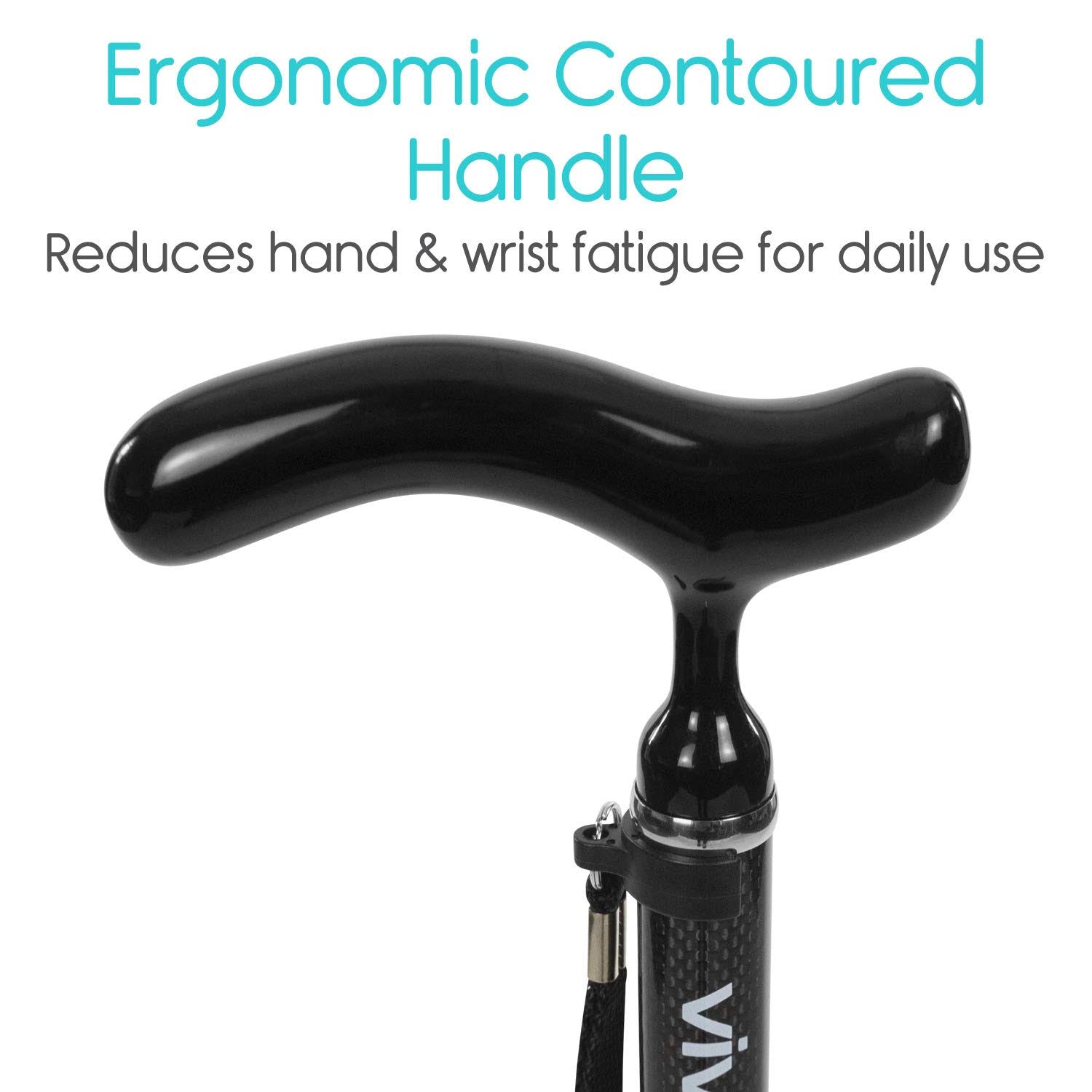 Vive Carbon Fiber Quad Cane - Lightweight Walking Stick W153