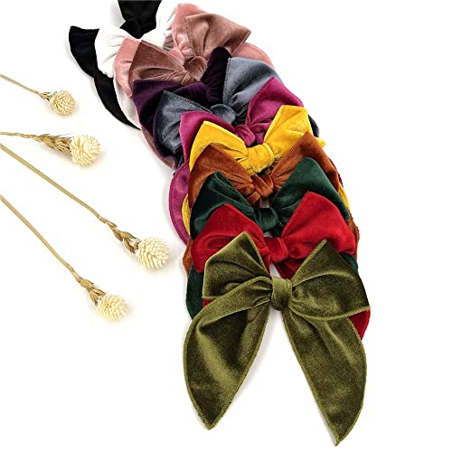 Large Velvet Fable Bow Hair Clips for Baby Girl Toddler Kids Women 12 PCS X8357
