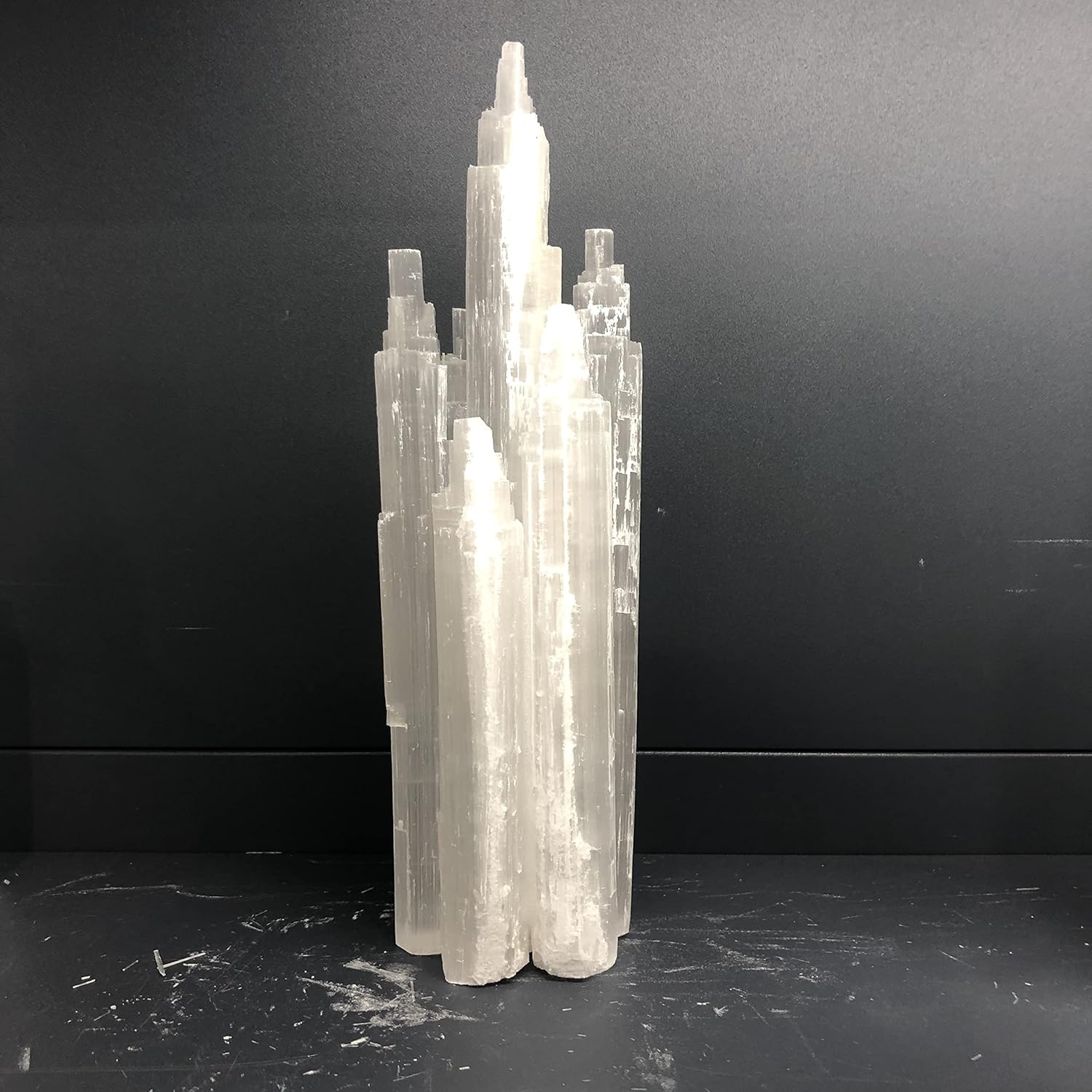 RALDMOV Hand Carved Natural White Selenite Tower Decor, 2 Pack H6641