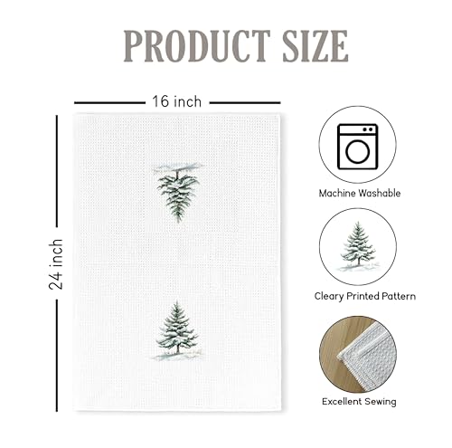 Christmas Tree Kitchen Towels - Neutral Christmas Hand Towels, 16 x 24 Inch V47794
