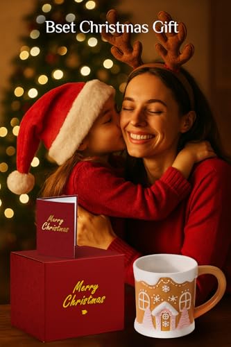 Christmas Mugs with Gingerbread Man Design, 13 oz, Gift Box Included Q496065