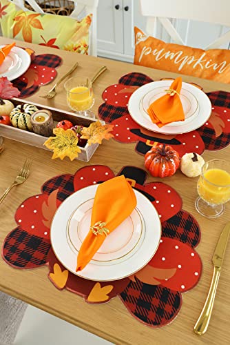 Snowflake Burlap Christmas Placemats Set of 4 for Round Table H634