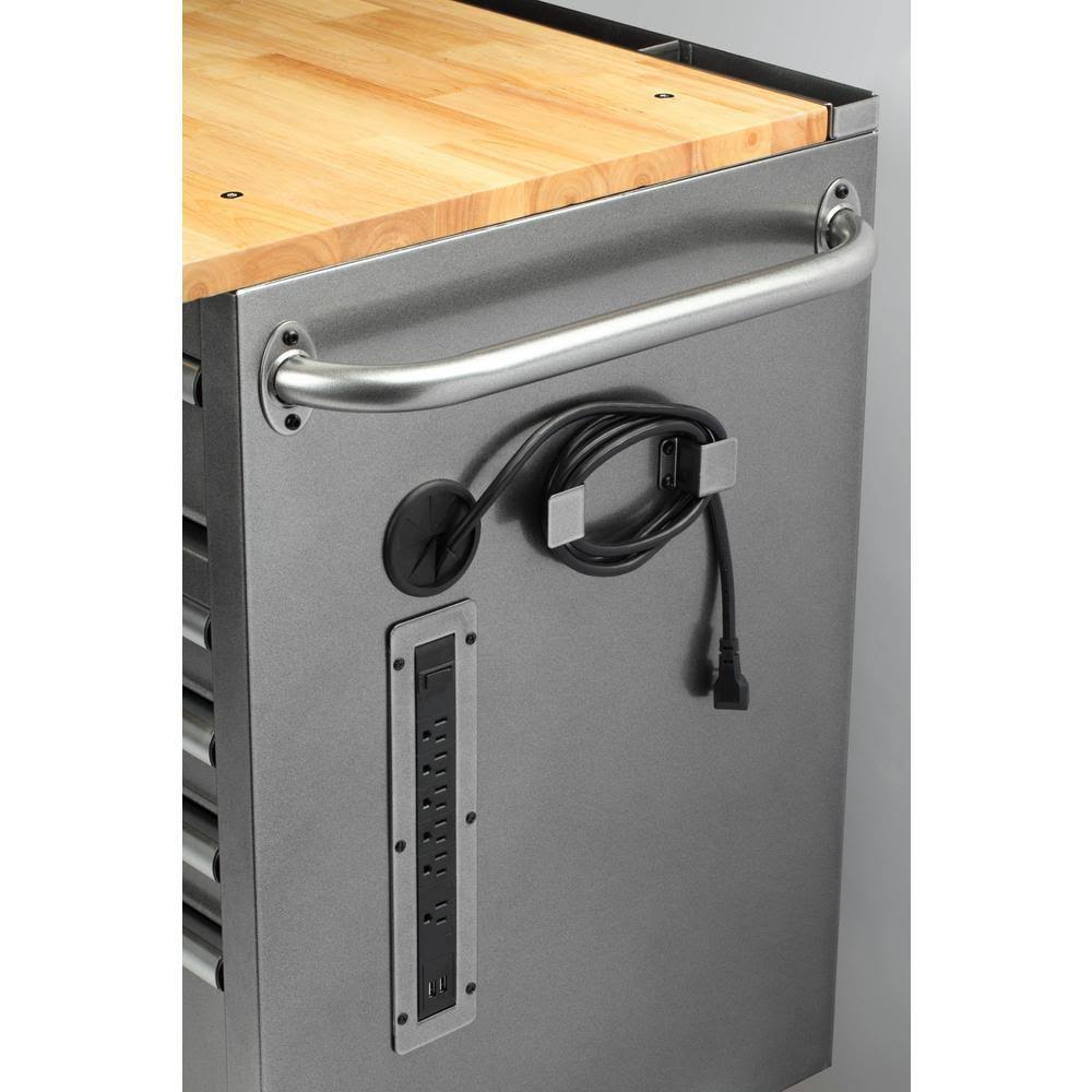 Husky 61 in. W 10-Drawer Deep Tool Chest Mobile Workbench Metallic Silver U988290