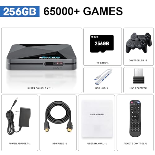 Kinhank Retro Game Console Super Console X2 PRO with 65,000+ Classic Games, 4K HD Output U417