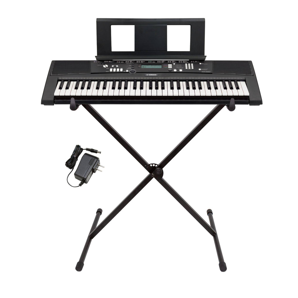 Yamaha EZ220 Keyboard with Lighted Keys, Stand and Power U4104