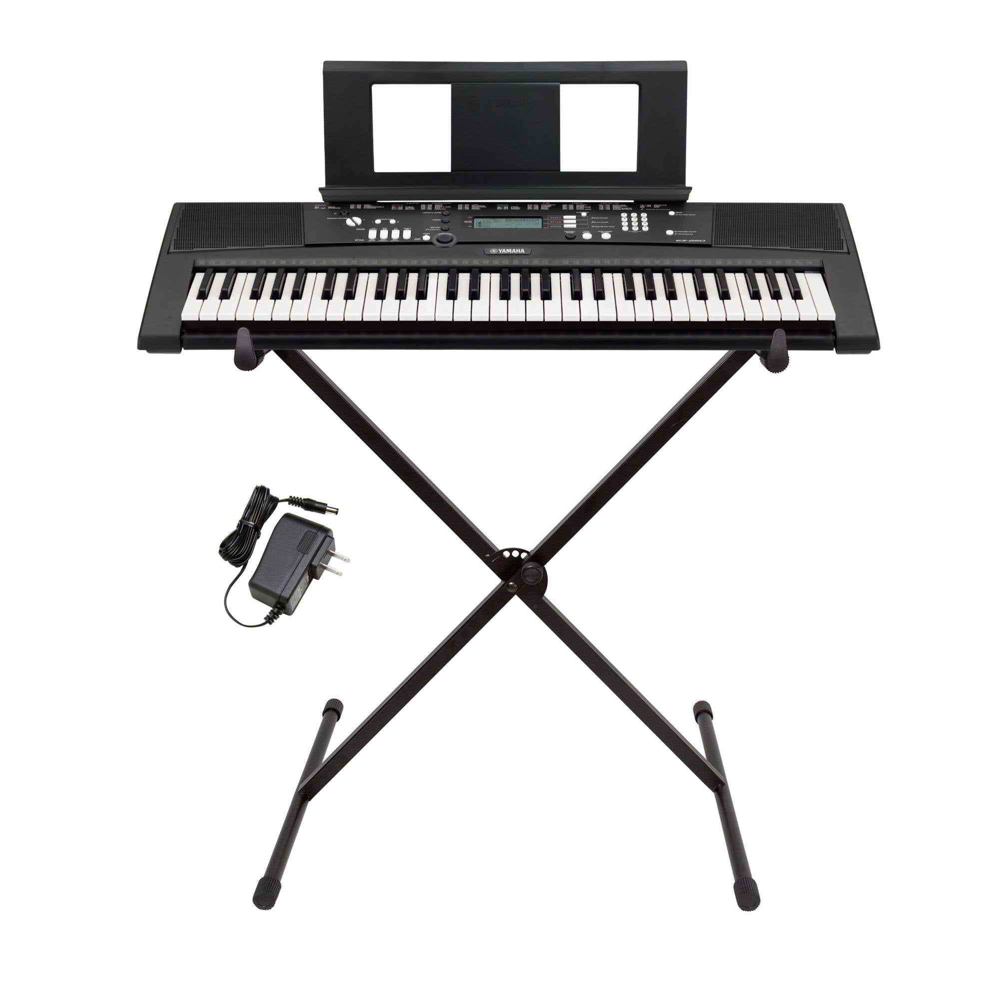 Yamaha EZ220 Keyboard with Lighted Keys, Stand and Power U4104