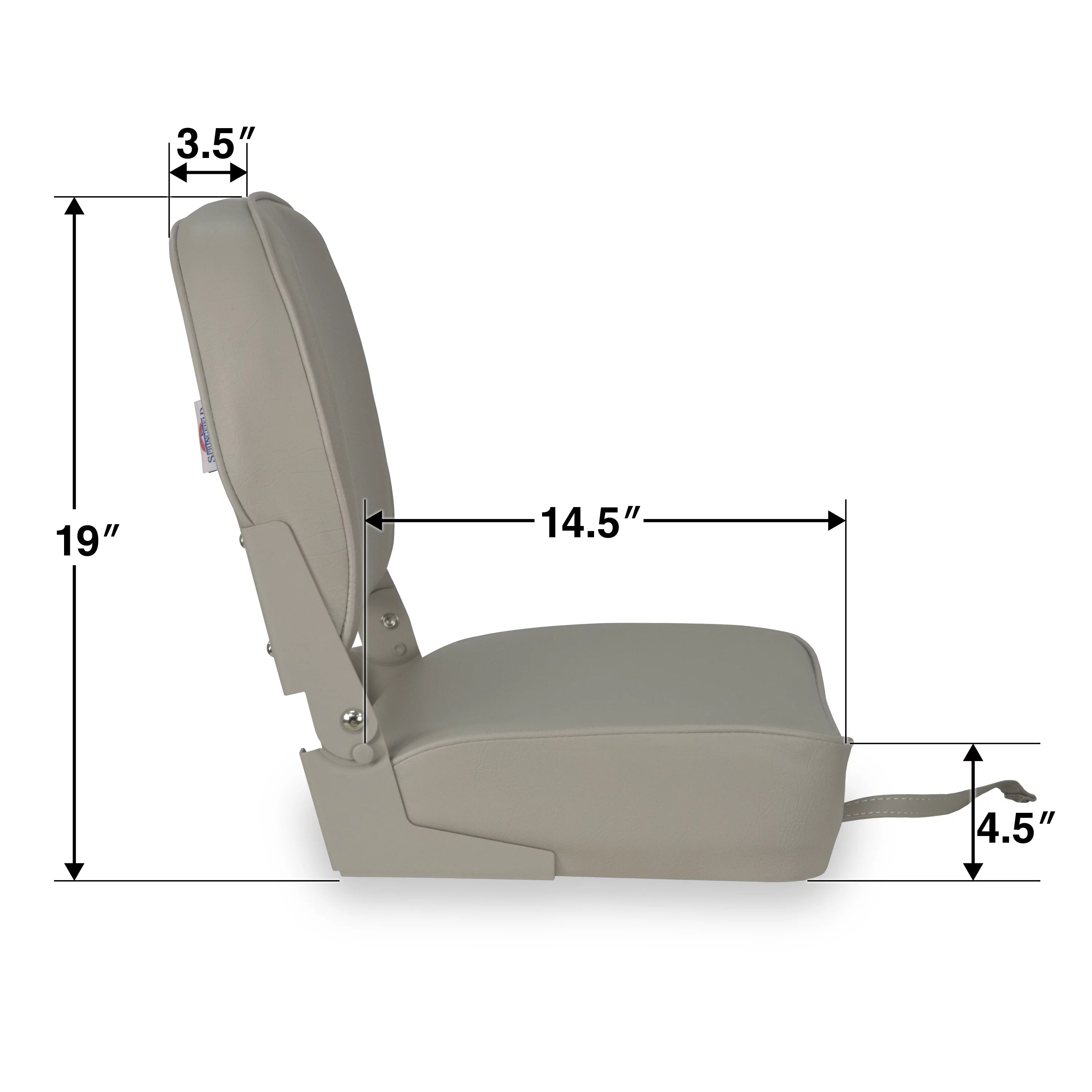 Springfield Marine Economy Folding Fishing Boat Seat Gray 16" R279
