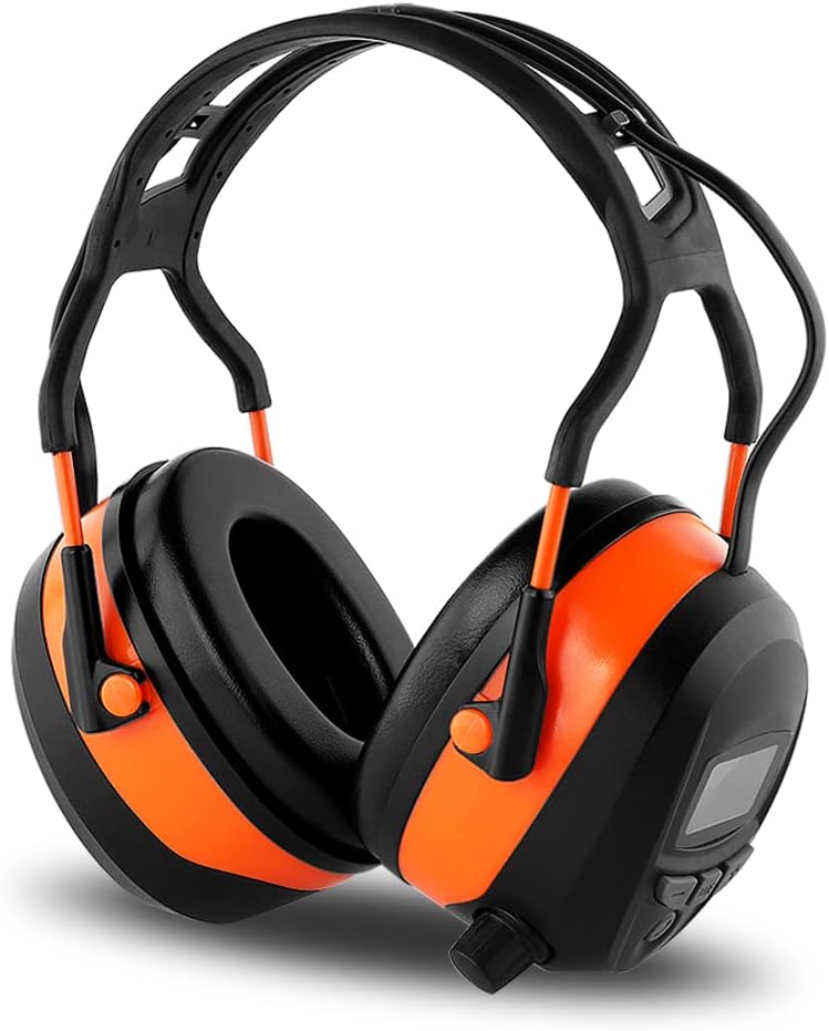 FM MP3 Bluetooth Radio Headphones Wireless Cancelling Headphones with 4GB Memory Card Built-in Mic Electronic Noise Reduction Safety Ear Muffs Protection for Lawn Mower Work by WULFPOWERPRO Pack of 2