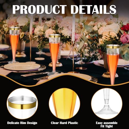 36 Pcs Plastic Champagne Flutes 4.5 oz Clear Toasting Glasses for Party V61372