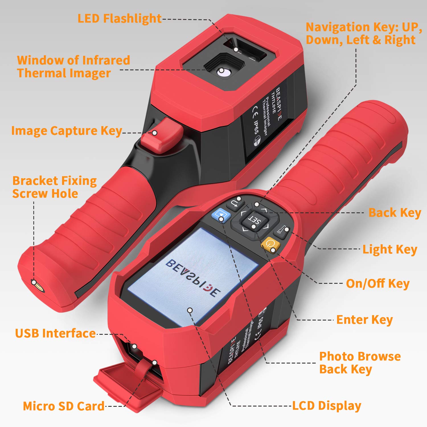 IR Infrared Thermal Imager Camera Rechargeable Handheld with 3.5" LCD Display P901