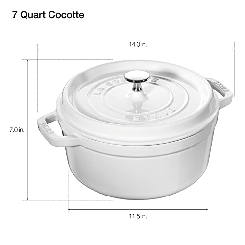 STAUB Cast Iron Dutch Oven 5.5-qt Round Cocotte, Black Matte P4487