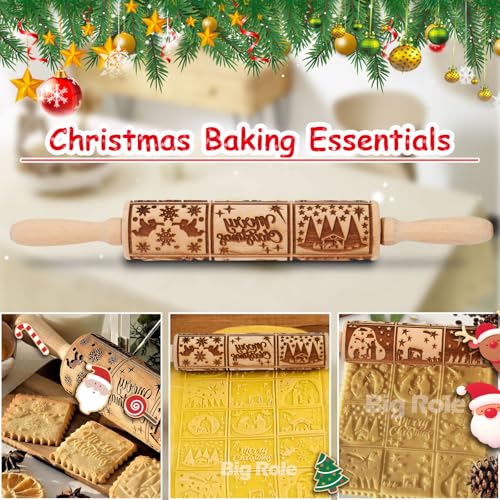 Floral Vine Embossed Wooden Rolling Pin for Baking M158973