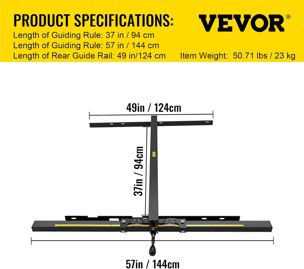 VEVOR Table Saw Fence System 37×57 with Front Guide Bar S640