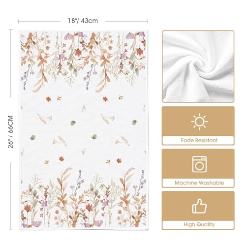 Artoid Mode Wildflower Floral Christmas Kitchen Towels, 18x26 Inch, Set of 2 N243175