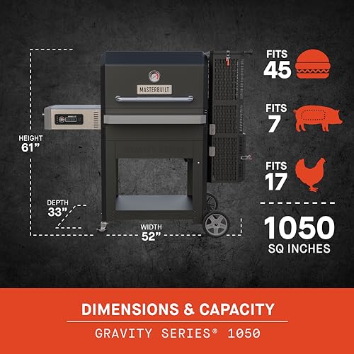 Masterbuilt Gravity Series 800 Digital Charcoal Grill and Smoker, Black M23582