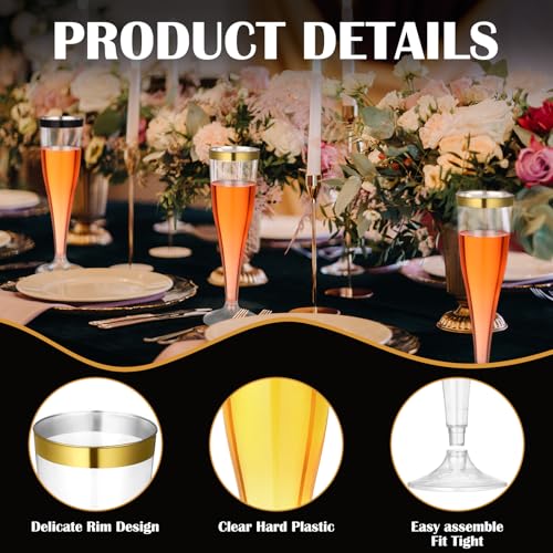 36 Pcs Plastic Champagne Flutes 4.5 oz Clear Toasting Glasses for Party V61372