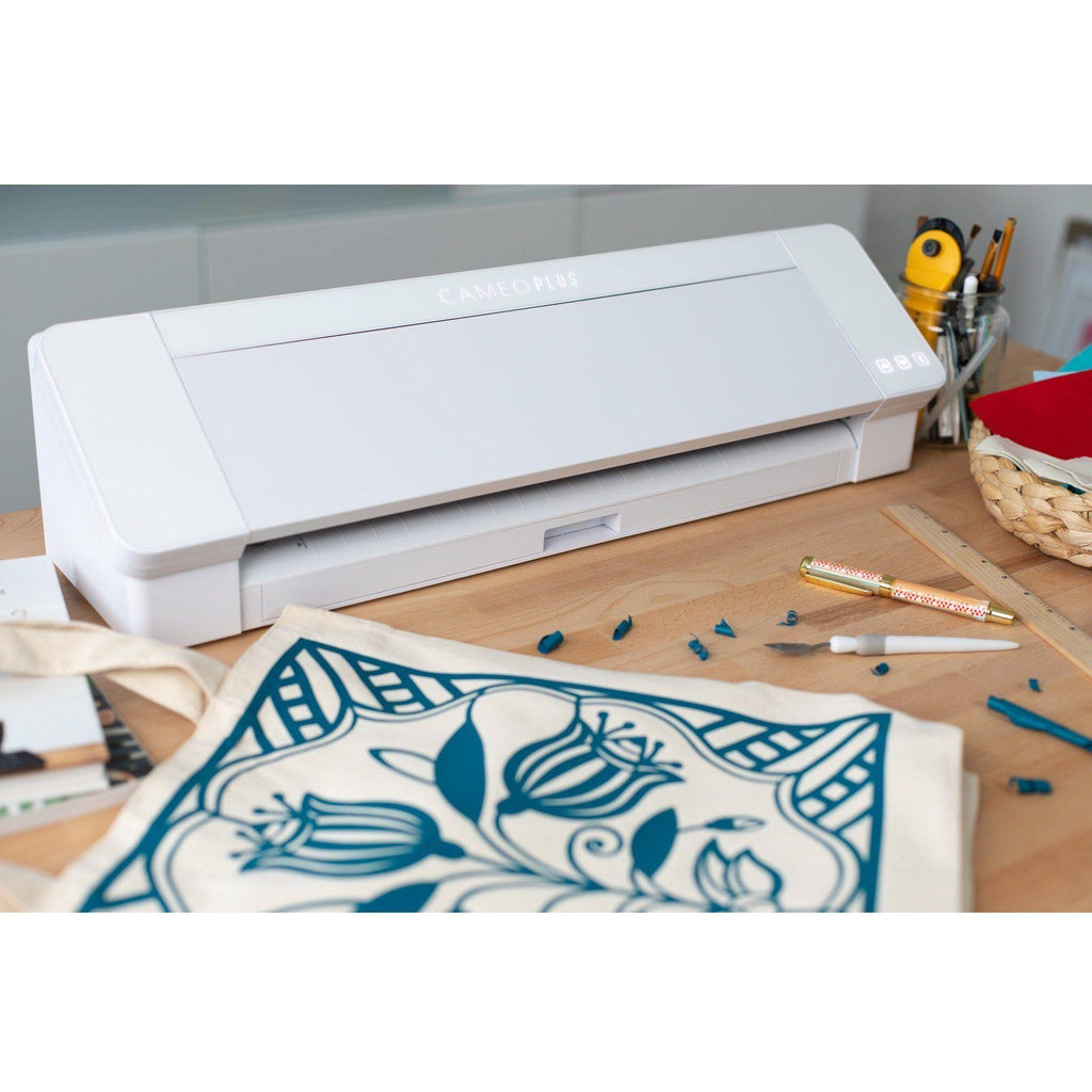 Silhouette White Cameo 4 Plus 15x22 with Blade Pack, Vinyl, HTV, Pens K5072