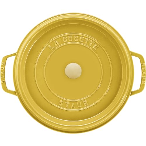 STAUB Cast Iron Dutch Oven 5.5-qt Round Cocotte, Black Matte P4487
