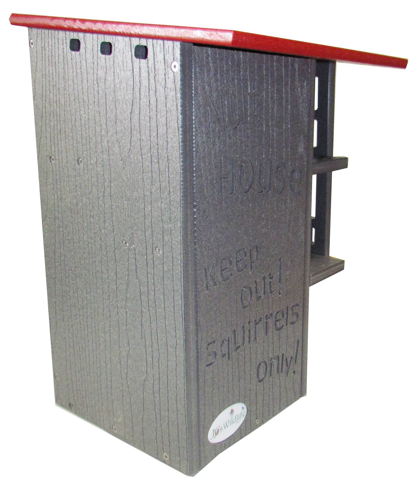 JCS Wildlife Ultimate Squirrel House Nesting Box Gray/Cardinal Red R644752