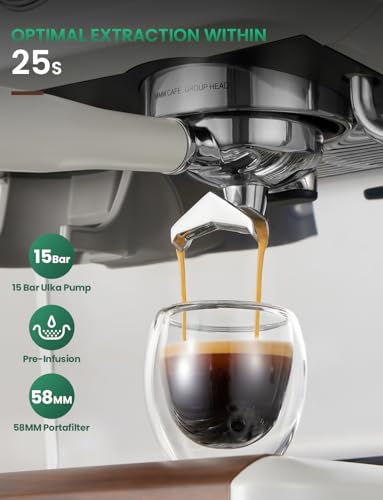 Espresso Machine with Grinder, Dual-Boiler 58MM Stainless Steel D866620