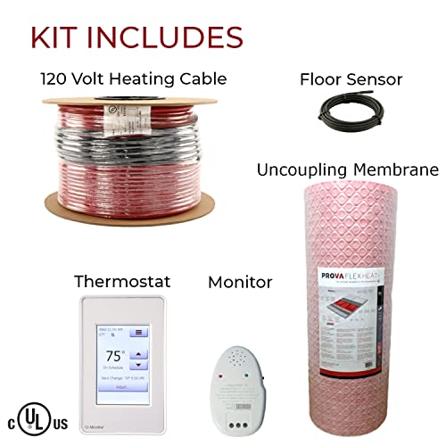 Electric Radiant Floor Heating System 120V with Programmable Thermostat, 25sqft X790