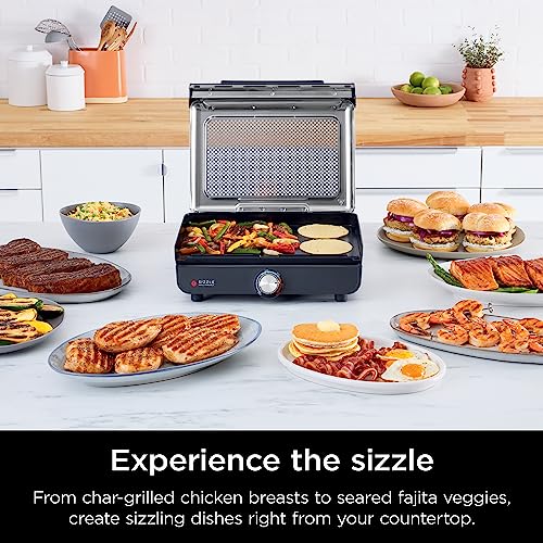 Ninja Griddle and Indoor Grill, 14" Electric, Nonstick, Dishwasher Safe, Silver D242