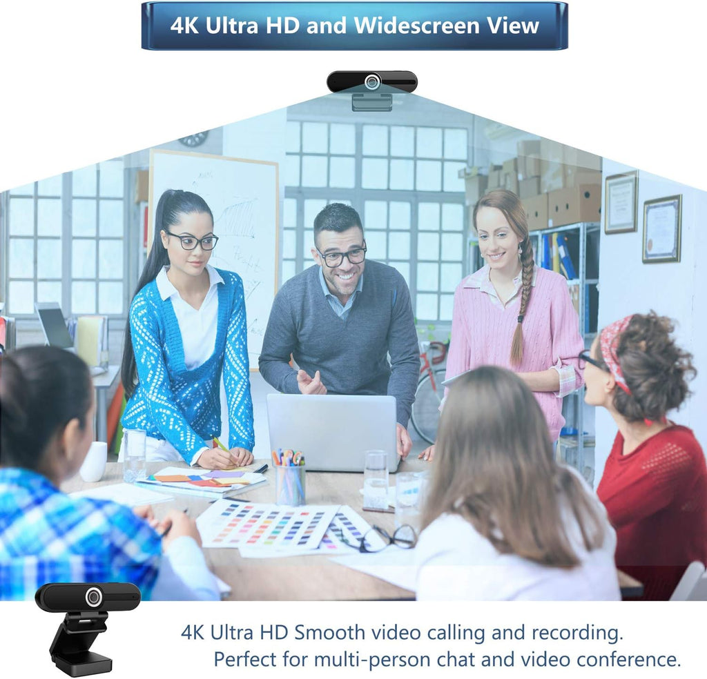 4K Webcam with Microphone and Privacy Cover, 2 Pack O6856