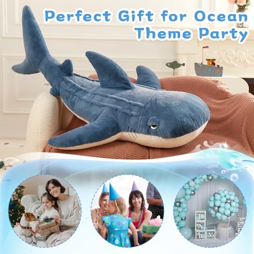Tezituor 51 inch Giant Whale Shark Stuffed Animal Plush Pillow M152089