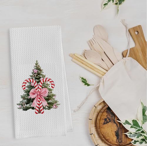 Christmas Tree Kitchen Towels - Neutral Christmas Hand Towels, 16 x 24 Inch V47794