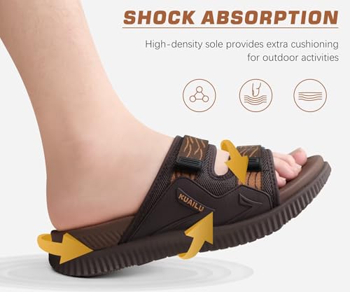 KuaiLu Men's Orthotic Sandals Athletic Recovery Slides with Arch Support Q91398