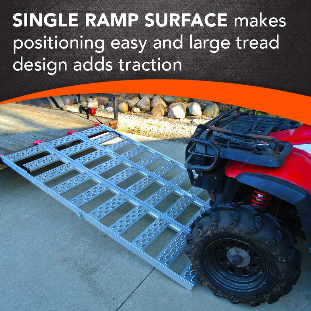 CARGOSMART Aluminum Tri-Fold Ramp with Treads, 1500 lb Capacity, 50" W x 76" L Z34235