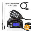 Radioddity DB25 Pro Dual Band Quad-standby Mini Mobile Car Truck Radio VHF UHF 4 Color Display 25W Vehicle Transceiver with Cabl