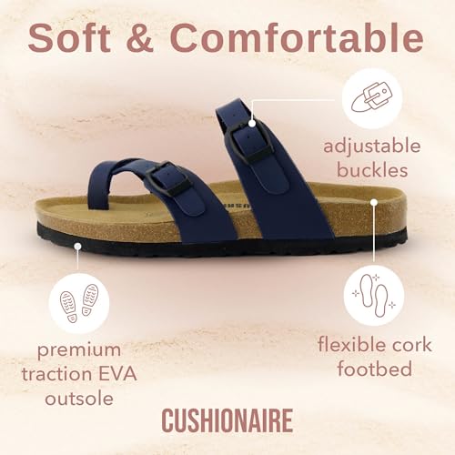 CUSHIONAIRE Women's Luna Cork Footbed Sandal I795