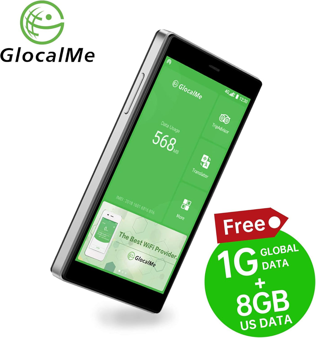 GlocalMe G4 Pro 4G LTE Mobile Hotspot Router, 5" Touch Screen, Worldwide WiFi, Black A314