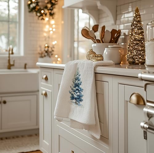 Christmas Tree Kitchen Towels - Neutral Christmas Hand Towels, 16 x 24 Inch V47794