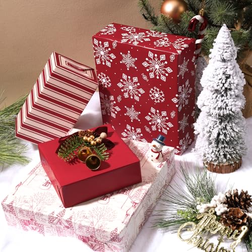 BIOBROWN Reversible Kraft Christmas Wrapping Paper Jumbo Roll 30 Inch x 33 Feet Vintage Trucks Design E340325