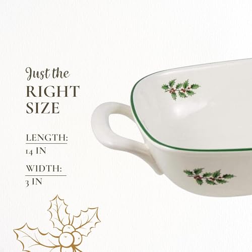Spode Christmas Tree 14-Inch Tree-Shaped Porcelain Serving Platter H48565