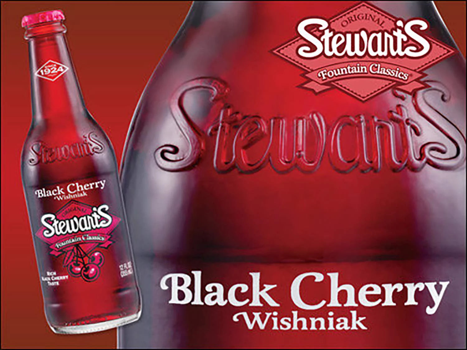 Stewart's Wishniak Black Cherry Soda, 12 fl oz, 12 Glass Bottles F1239