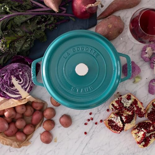 STAUB Cast Iron Dutch Oven 5.5-qt Round Cocotte, Black Matte P4487