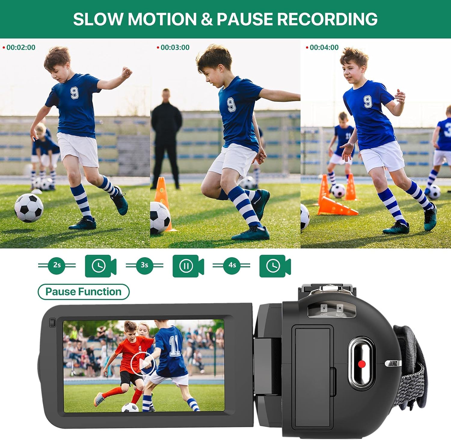 2.7K Video Camera Camcorder with IR Night Vision and Remote Control E315