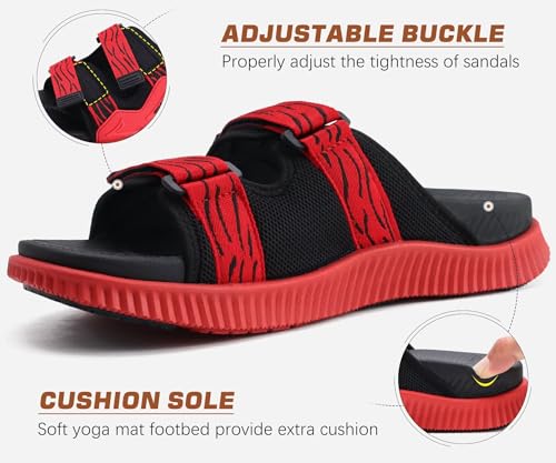 KuaiLu Men's Orthotic Sandals Athletic Recovery Slides with Arch Support Q91398