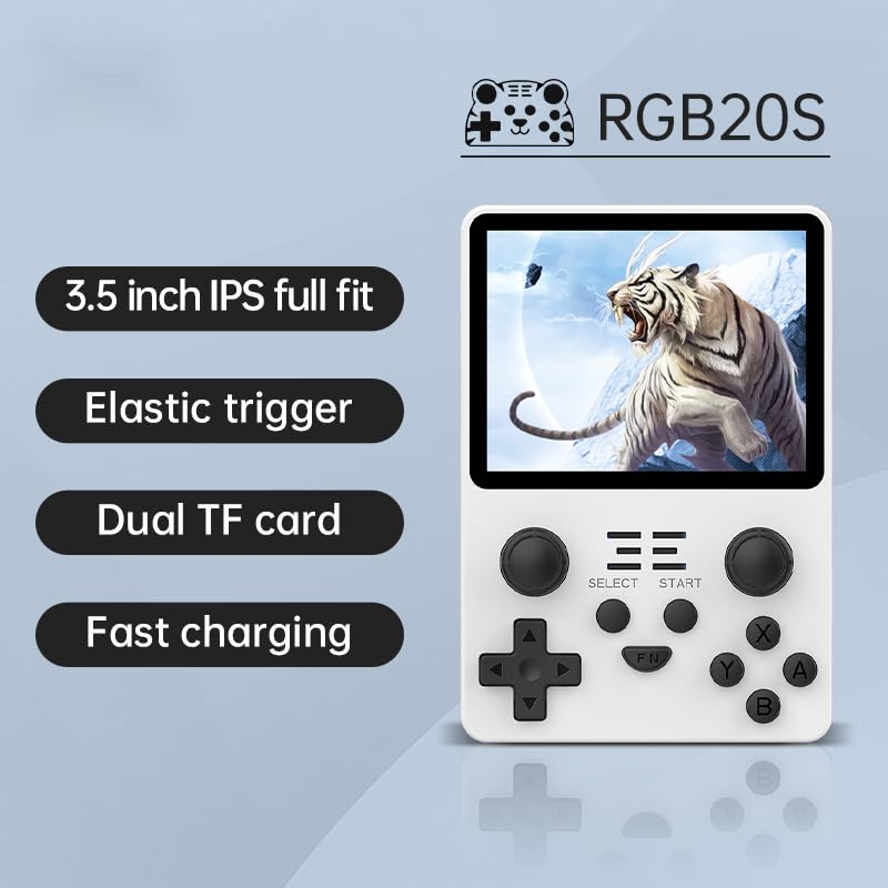 RGB20S Handheld Game Console Retro Gaming with 20 Emulators 21K+ Games 3.5" IPS Screen Yellow-128G X340