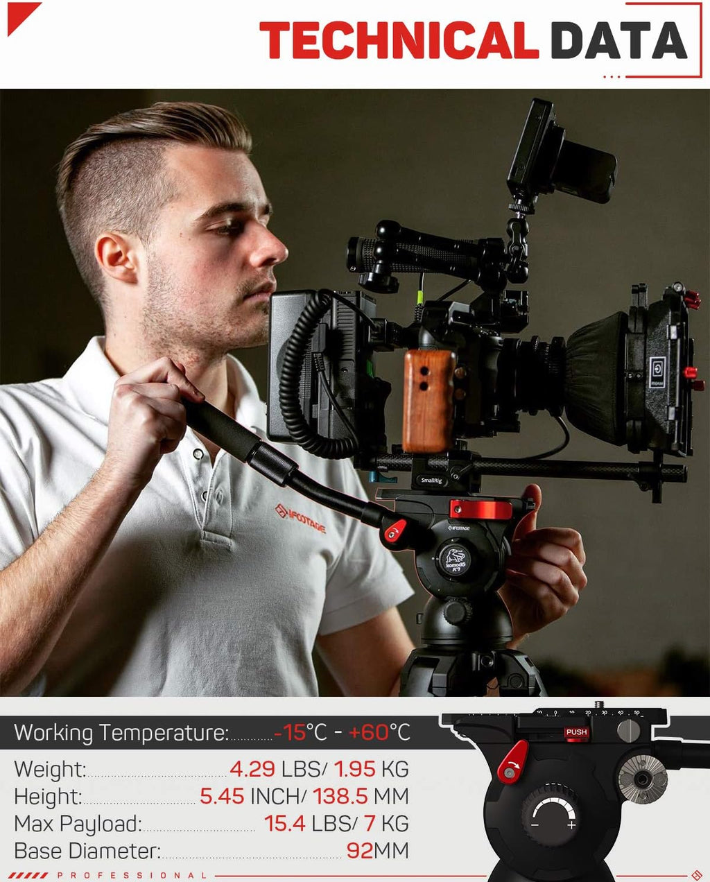IFOOTAGE Fluid Drag Video Tripod Head for DSLR Cameras M92532