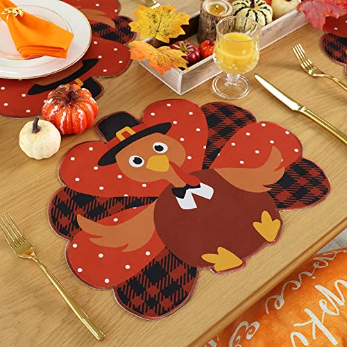 Snowflake Burlap Christmas Placemats Set of 4 for Round Table H634