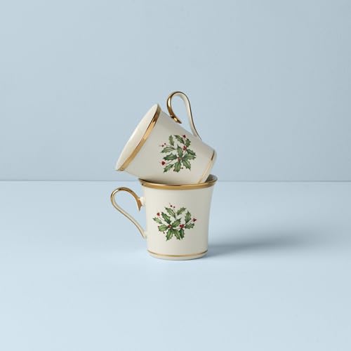 Lenox 18 Oz Stoneware Holiday Cocoa Mug, Red/Green D279