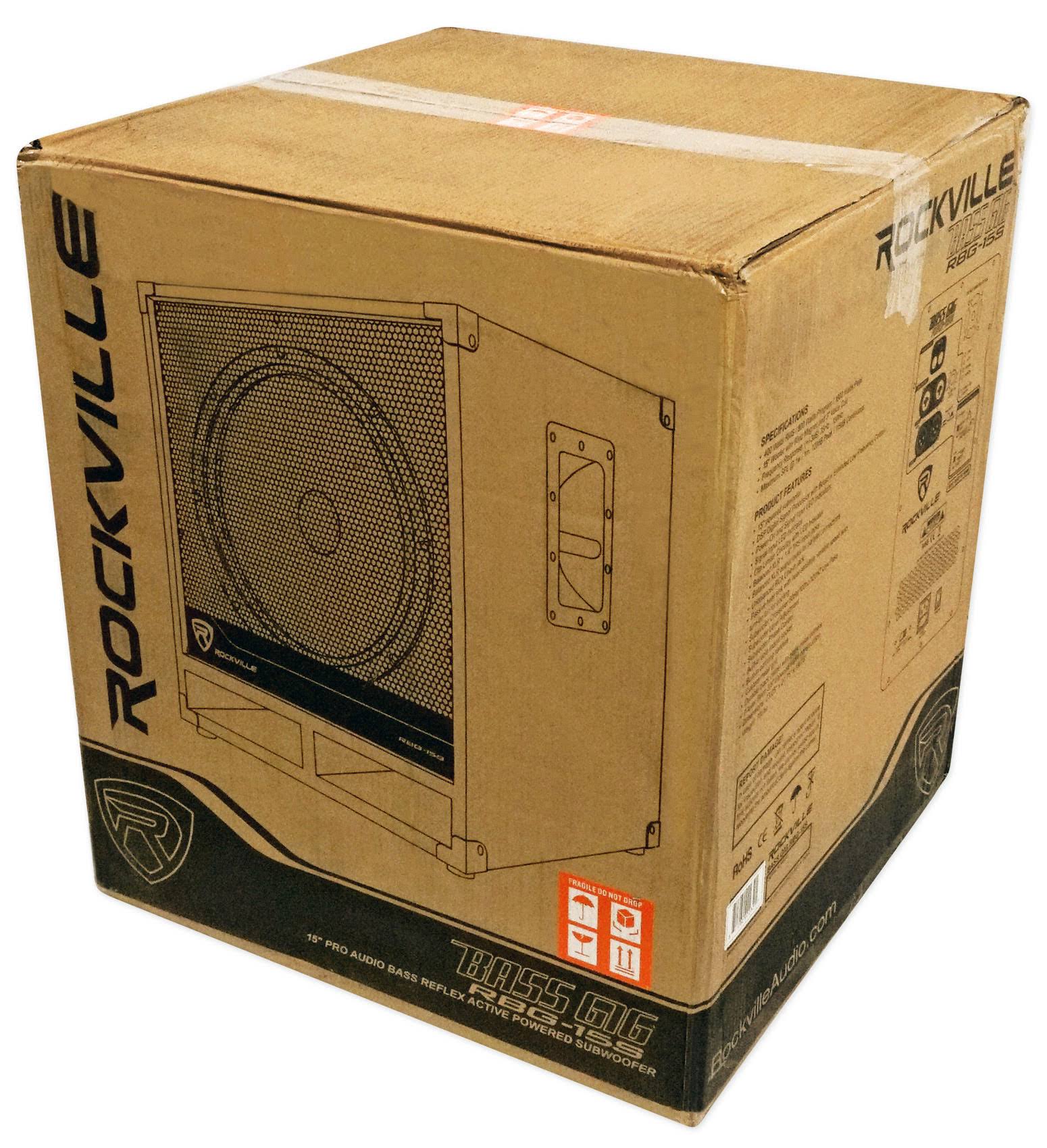 Rockville RBG15S 15x22 1600W Active Powered PA Subwoofer with Steel Casters R683031