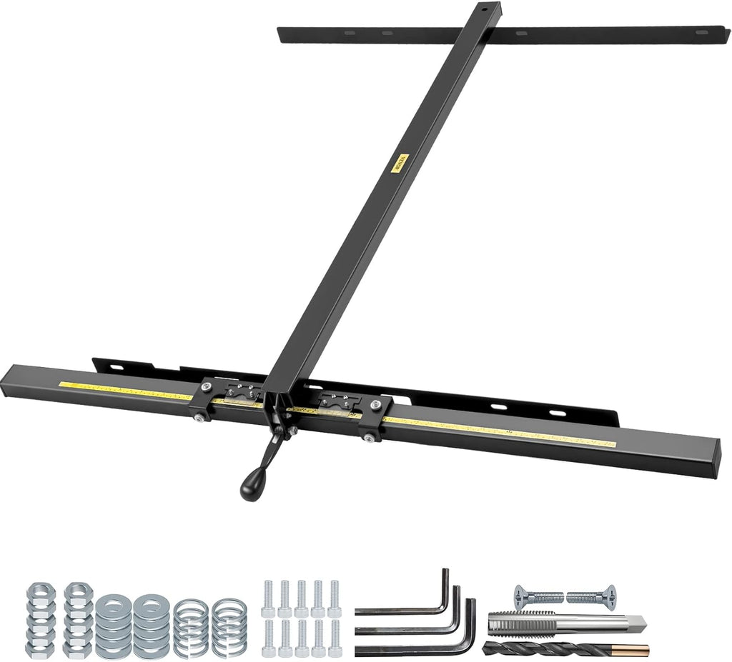 VEVOR Table Saw Fence System, 37×57 Classic Table Saw Fence Rail, Metric/Imperial Scale, Adjustable Hole Saw Fence System, w/Front Guide Bar Table Saw Fence, Tablesaw Fence Slide for Easy Gliding