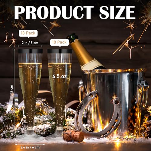 36 Pcs Plastic Champagne Flutes 4.5 oz Clear Toasting Glasses for Party V61372