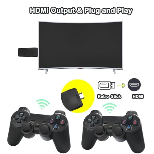 Retro Game Console with 20000+ Built-in Games, 4K HDMI, Dual Controllers D706097